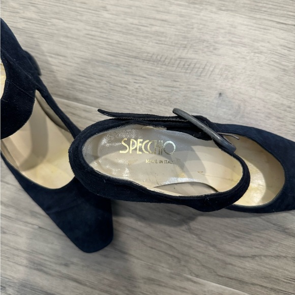 Specchio Navy Suede Heels - Picture 4 of 7